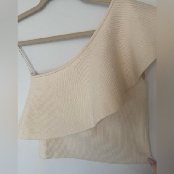 Wilfred Cream One-Shoulder Knit Top | Never Worn | Adorable Fit - Size M - Picture 8 of 10